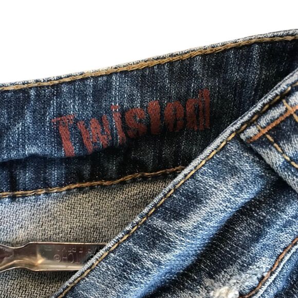 Silver Jeans Women’s Size 26 Capri Twisted Blue Bootcut Low Rise Cut Rolled Hem - Picture 7 of 11